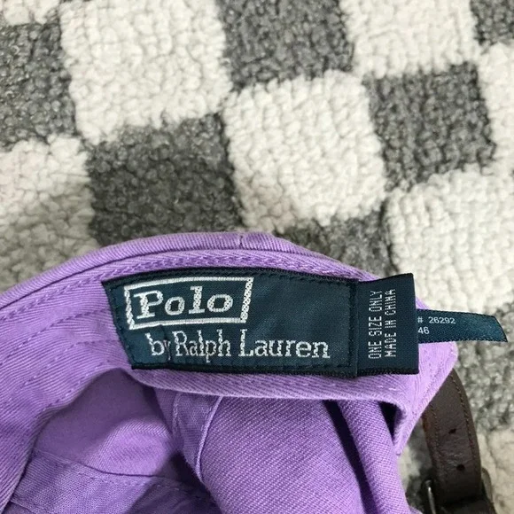 Polo Ralph Lauren Hat Cap Strap Back Purple Yellow Pony Embroidered Mens OS - Picture 9 of 9